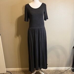 Bordeaux Charcoal Long Sleeve Dress